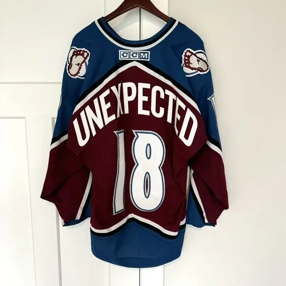 VTG CCM Official Licensed Colorado Avalanche #18 Unexpected NHL Hockey Jersey L - Picture 4 of 8